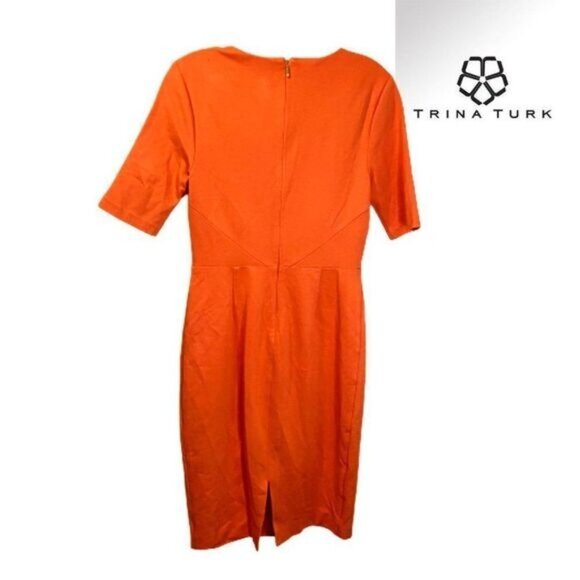 Trina Turk Women's Locale Elbow‎ Sleeve V Neck Midi Dress - Picture 3 of 7